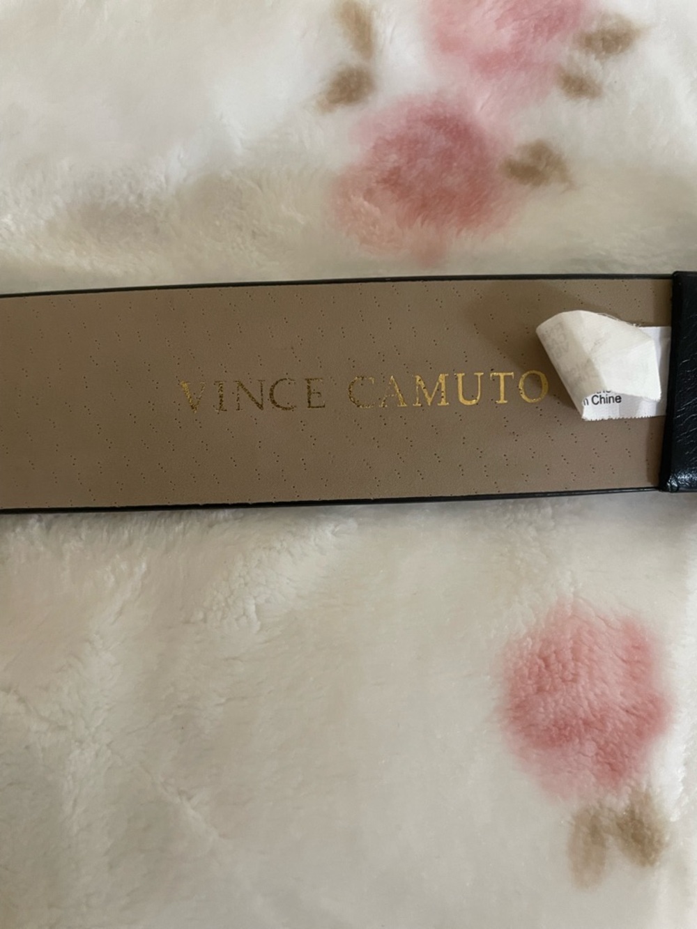 Vince Camuto Black Leather Belt with Double Circle Silver Buckle - Picture 5 of 6